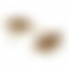 Ps11129121 pax 4 feuilles de gingko 30mm résine emaillées couleur café au lait métal doré