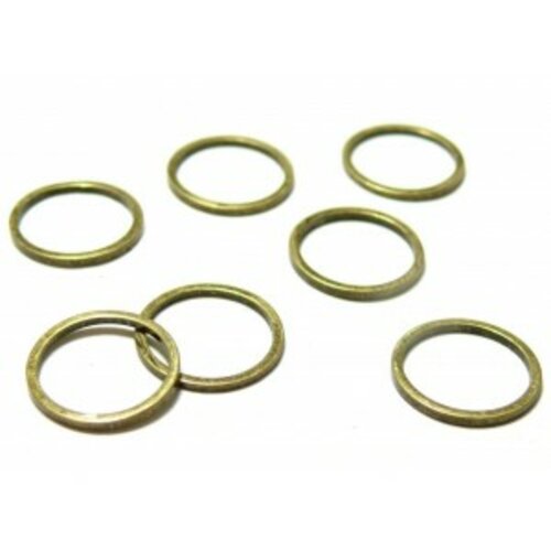 H1118710 pax 100 pendentifs anneaux connecteur fermé rond 10mm couleur bronze