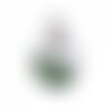 Ps110102941 pax 5 pendentifs globes bulles en verre pierre vert socle argent