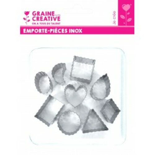 Lot de 9 emporte-pièces contours ondulés en inox graine créative dtm 265055