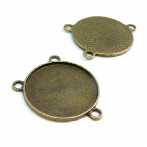 H11803001 pax 10 supports de pendentif connecteur triple 30mm métal couleur bronze
