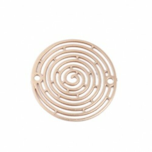 Ps110204941 pax de 10 estampes pendentif connecteur filigrane spirale 18mm métal couleur doré