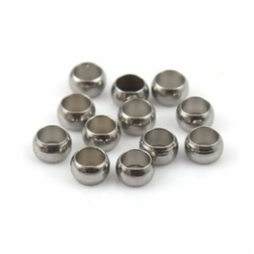 Ps110121156 pax 50 perles à ecraser en acier inoxydable 2,2mm