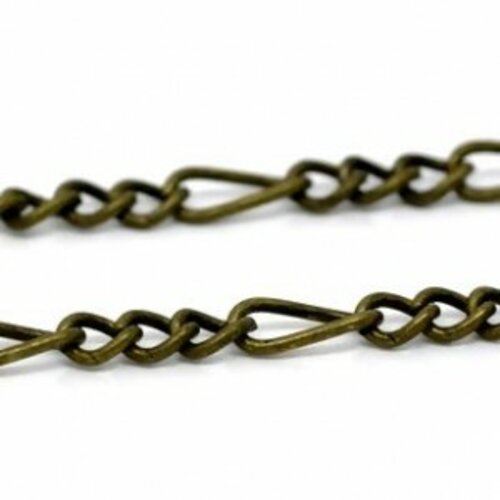 Ps1112206 pax 5m chaine métal couleur bronze pour création de colliers, diy