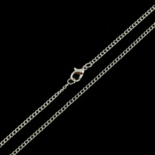 Ps110103868 pax 12 colliers sautoirs 51cm chaine maille 4 par 2,5mm métal couleur argent vif