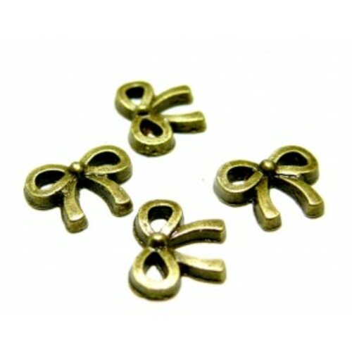 Lot de 40 petits noeuds métal couleur bronze ref 22