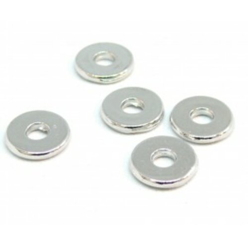 Ps110202866q lot de 50 perles intercalaires rondelles 10 par 1,5mm métal couleur argent platine