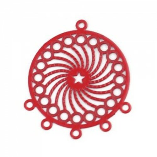 Ps110206753 pax de 5 estampes pendentif chandelier filigrane mandala rouge