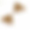 Ps110238258 pax 5 sequins médaillons émaillés triangle petit modèle biface beige 5mm base doré