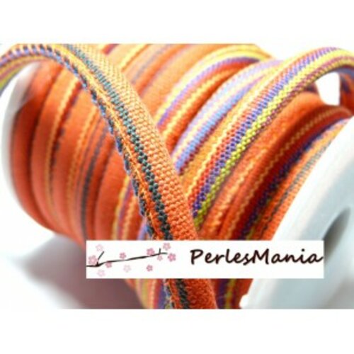 5m de cordon rond 60's diametre 6mm ton orange ref302