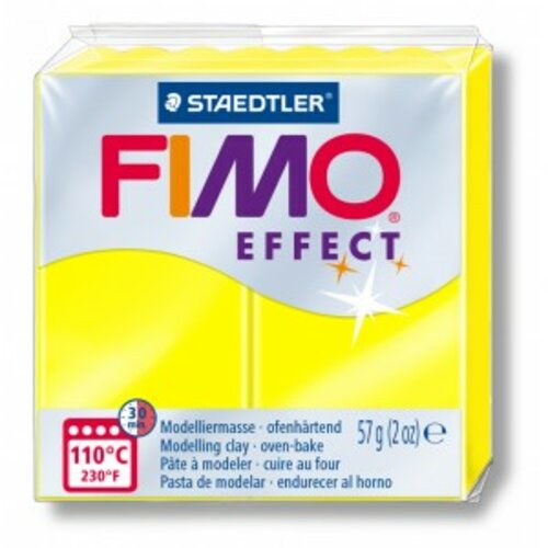 1 pain 56g pate polymère fimo effect neon jaune no 101
