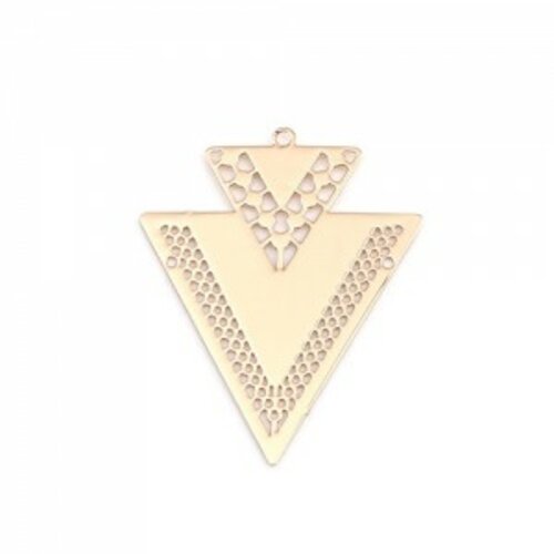 Ps110239278 pax 5 estampes pendentif geometrique double triangle de 40mm couleur doré