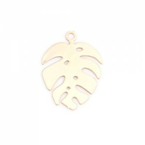 Ps110239034 pax 5 estampes pendentif feuille de montserrat couleur doré