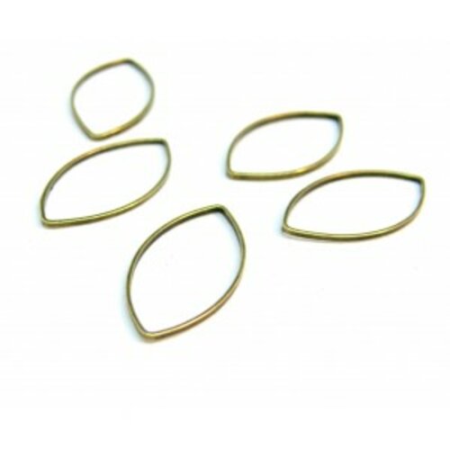 Ps110094267 pax 40 pendentifs anneau connecteur fermé navette cuivre couleur bronze 22 par 11mm