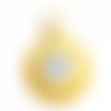 Ps110246104 pax 10 pendentifs émaillés biface rond jaune oeil porte bonheur 6mm acier inoxydable base doré