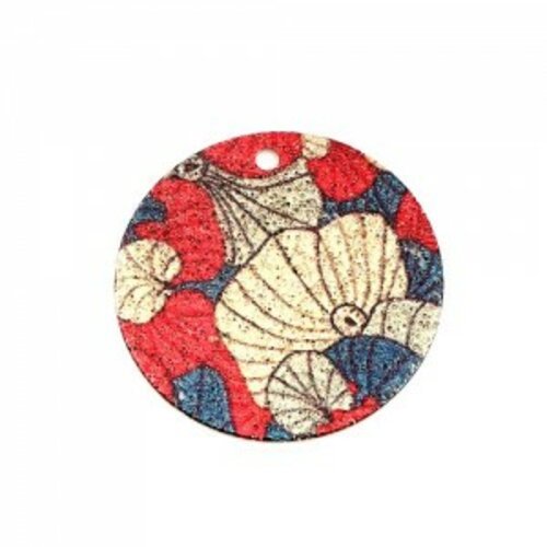 Ps110249253 pax 5 pendentifs breloques stardust ronde 20mm flower power doré
