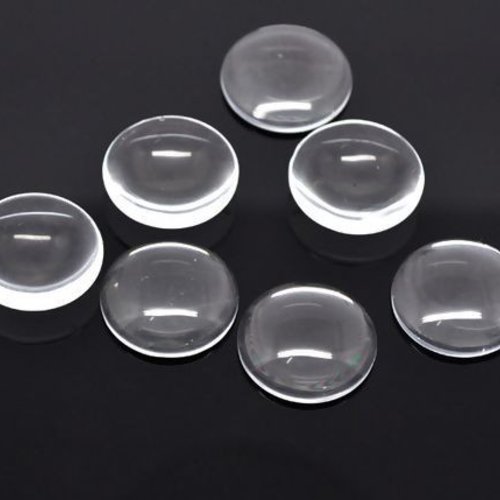 Ps1117184 pax 100 cabochons ronds 10mm en verre domes transparents