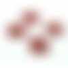 Ae113414 lot de 10 estampes pendentif filigrane petites fleurs 10mm métal couleur rouge