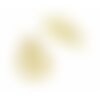 Hf72735g pax 4 pendentifs goutte striée avec etoile 27mm laiton couleur doré 18kc50mm laiton couleur doré 18kc
