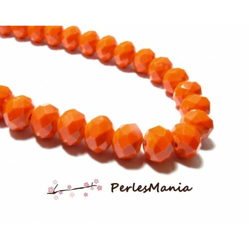 1 fil d'environ 149 perles rondelles verre facettée orange  4 par 3mm i033 couleur 06