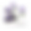 Ps110258994 pax 10 pompons breloque passementière 35mm suédine violet embouts argent platine