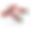 Ps110258987 pax 10 pompons breloque passementière 35mm suédine rose bonbon argent platine