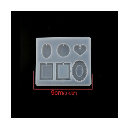 S110117950 pax 1 moule en silicone pour pendentifs differents formats pour creation fimo cernit resine