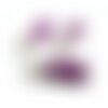 Ps110258991 pax 10 pompons breloque passementière 35mm suédine violet orchidée embouts argent platine