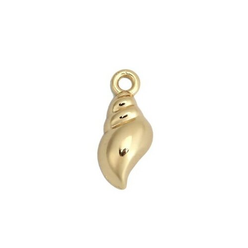 Ps110200353 pax 5 pendentifs breloque coquillage 16 mm métal couleur doré