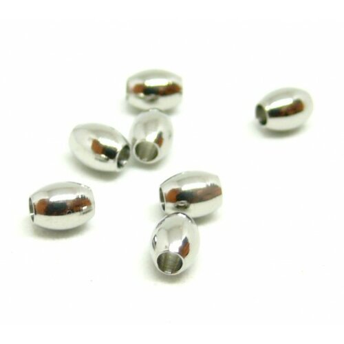 Pax 10 perles intercalaires oblong 5mm en acier inoxydable pour bijoux raffinés 161031094225