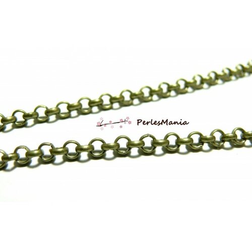 Pax 5 mètres chaine maille rollo 2mm metal couleur bronze pchs066