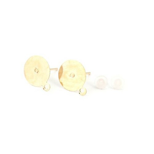 Ps110120210 pax 20 supports de boucle d'oreille clou puce 10 mm avec attache métal couleur  dore