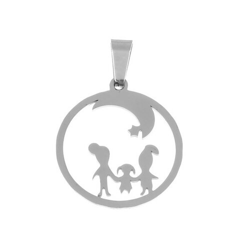 S1195045 pax 5 pendentifs famille en acier inoxydable pour bijoux raffinés