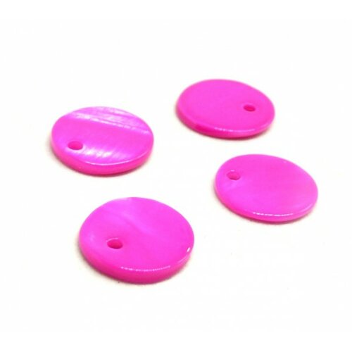 Hq014a002 pax 30 perles pendentis nacres pastilles environ 12mm rose flashy