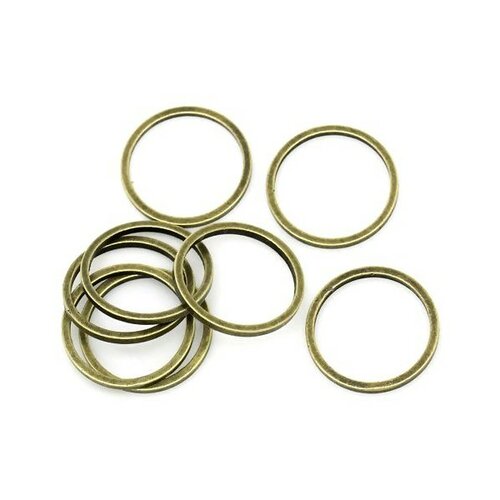 Ps1130539 pax 25 pendentifs anneaux connecteur fermé rond 12mm cuivre couleur bronze