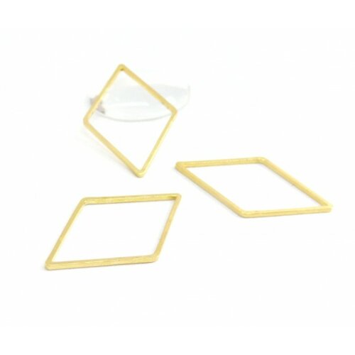 170926134757 pax 10 pendentifs connecteur fermé forme losange 33mm laiton couleur doré