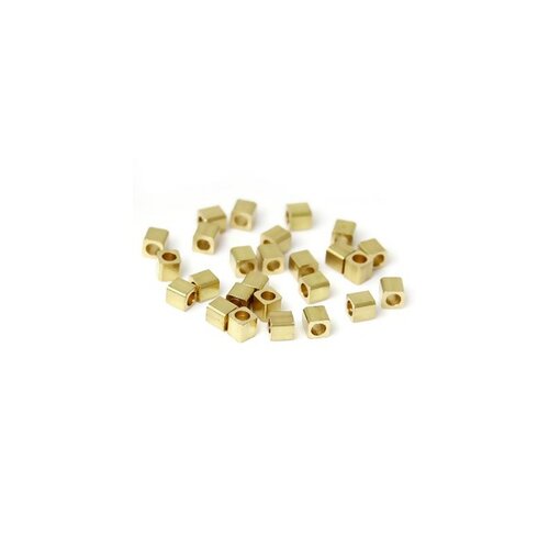 Ps11153136 pax 200 perles intercalaire cube 2mm cuivre or 