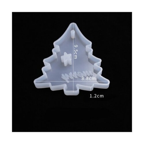 S11259914 pax 1 moule en silicone pendentif sapin, merry christmas moule 96 mm utilisation fimo resine