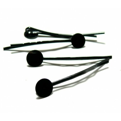 Ps110103237 pax: 25 barrettes bob pin pince a cheveux noir plateau plat 8mm