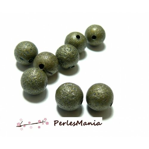 Lot de 20 perles intercalaires rondes stardust 10mm métal coloris bronze p226