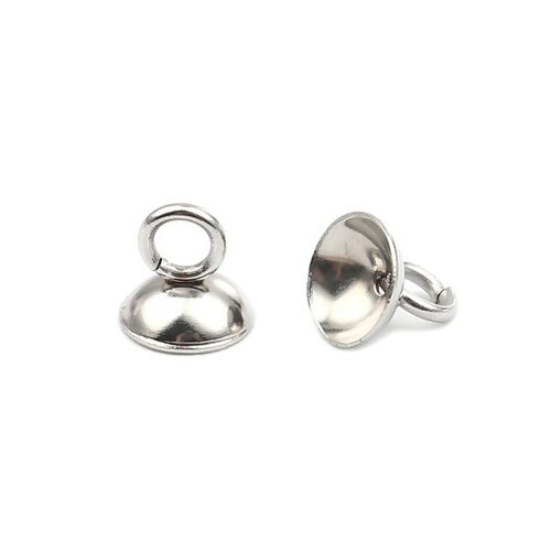 Ps110260274 pax 10 embouts à coller cloche en  acier inoxydable 6 mm