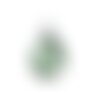 Ps110100861 pax 2 pendentifs goutte de verre vert clair 22 mm métal argenté