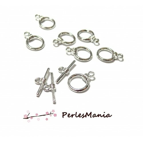 Ps1115859 pax 20 sets fermoirs t toggle argent platine 