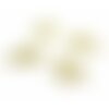 Ps110082901 pax 5 pendentifs breloque médaillon avec etoile  martelée 15mm metal couleur doré