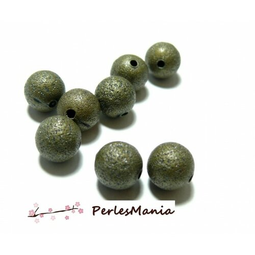 H24811 pax 50 perles intercalaires stardust granitees paillettes 6mm laiton coloris bronze