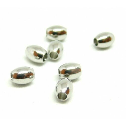 Ref 200504114040 pax 20 perles intercalaires oblong 5 par 7 mm en acier inoxydable pour bijoux raffinés