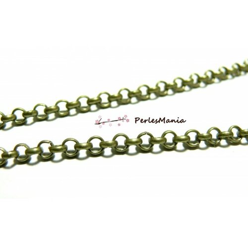 Pchs078 pax 5 mètres chaine maille rollo 4mm métal coloris bronze