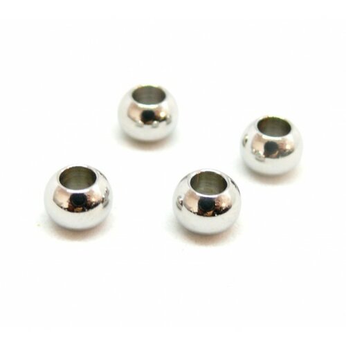 Ref 130702144718 pax: 20 perles intercalaire 6 par 4,5mm acier inoxydable