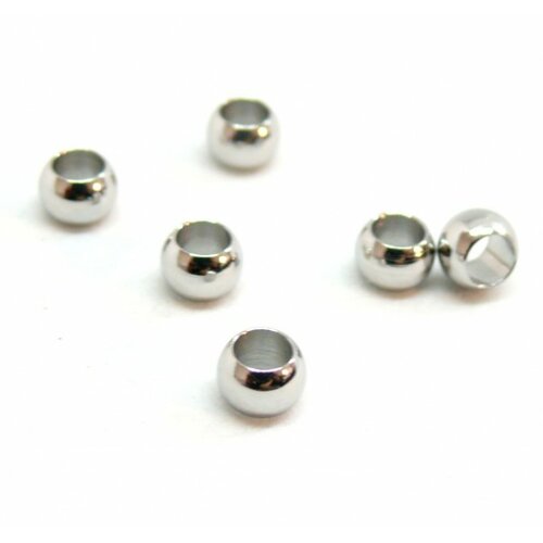 Ref 130702150316 pax: 20 perles intercalaire 5 par 3.50mm acier inoxydable