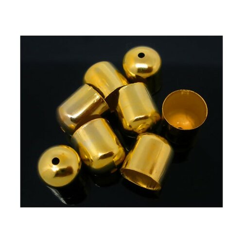 Ps1104309 pax: 40 embouts cylindres doré 10mm pour cordon